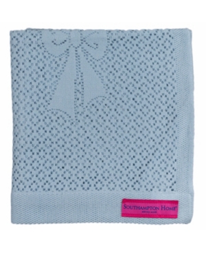 Southampton Home Lace Weave Bears Bows Baby Blanket