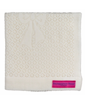 Southampton Home Lace Weave Bears Bows Baby Blanket