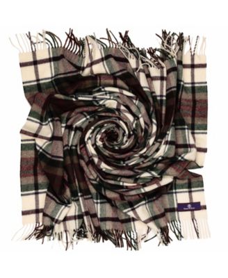 Highland Tartan Tweed Merino Wool Throw, 55" x 72"