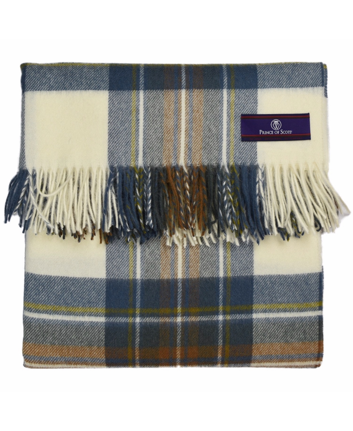 Prince of Scots Highland Tartan Tweed Merino Wool Throw, 55