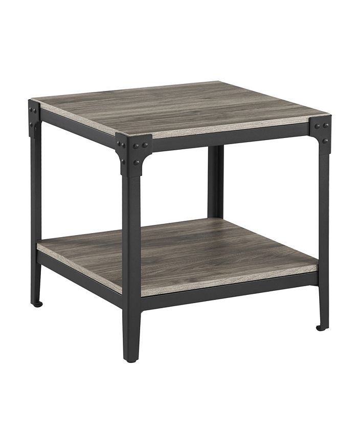 Walker edison rustic outlet wood end table