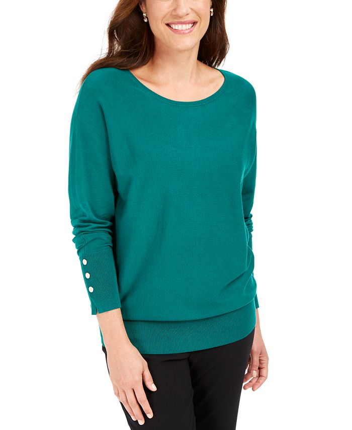 JM Collection Studded Dolman-Sleeve Sweater, Created For Macy's - Macy's