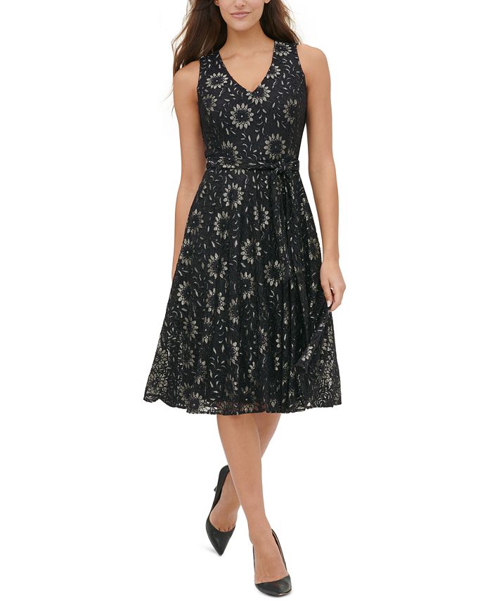 Tommy Hilfiger Floral-Lace Fit & Flare Dress - Macy's