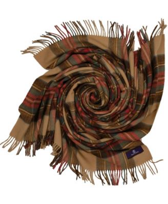 Highland Tartan Tweed Merino Wool Throw, 55" x 72"
