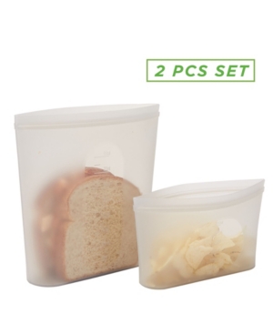 Mind Reader Reusable 2 Size Silicone Sandwich Bag and Snack Bag