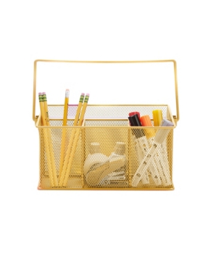 Mind Reader Metal Mesh Multi-Purpose Storage Basket Organizer with Handle Utensil Holder