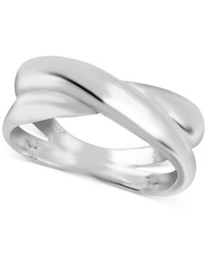 image of Essentials Overlap Statement Ring in Fine Silver-Plate