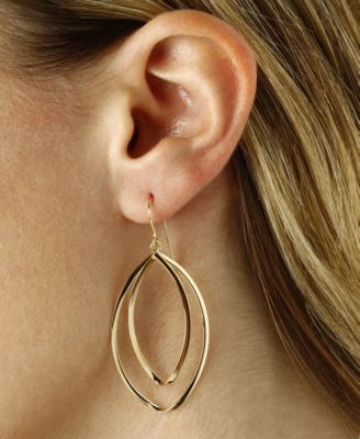 Marquise Twist Drop Earrings Set in 14k Gold