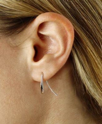 Fluid Teardrop Earrings Set in 14k White or Yellow Gold