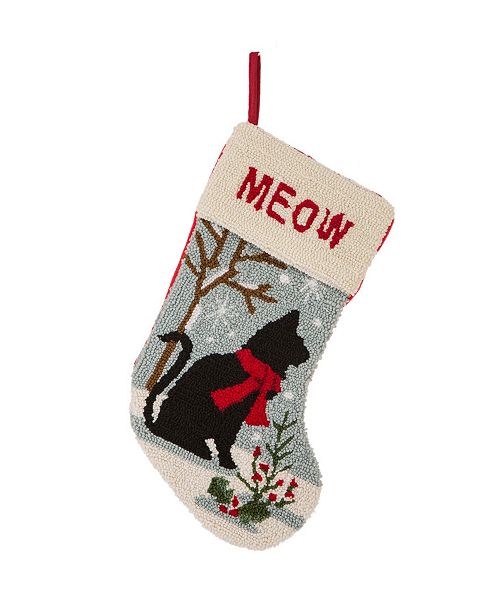 Glitzhome 20 L Hooked Cat Stocking Reviews All Holiday Lane