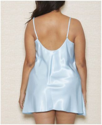 Women's Ultra Soft Satin Chemise Lingerie with Adjustable Straps