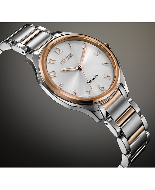 Citizen Eco Drive Women S Ltr Two Tone Stainless Steel Bracelet Watch 35mm Reviews All Fine Jewelry Jewelry Watches Macy S