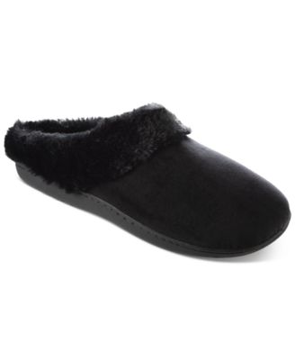Photo 1 of SIZE XL 9.5-10 Isotoner Signature Women's Velour Boxed Slippers With Faux-Fur Trim