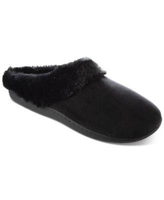 Isotoner Signature Women's Velour Boxed Slippers With Faux-Fur Trim ...