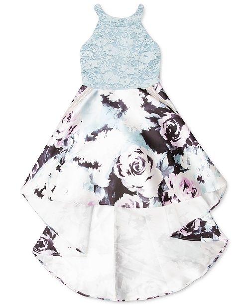 Speechless Big Girls Glitter Lace High Low Dress Reviews Macy S