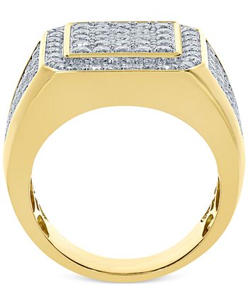 Macy's - Men's Diamond Multi-Cluster Ring (2 ct. t.w.) in 10k Gold