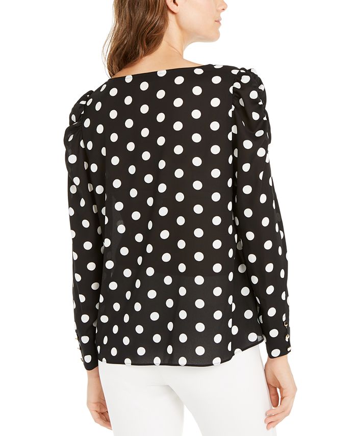polka dot puff sleeve