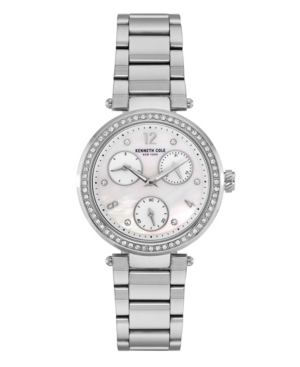 image of Kenneth Cole New York Women-s Silver-Tone Stainless Steel Bracelet Watch, 35mm