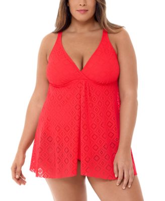 macys plus size swim dress