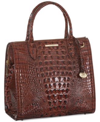 Caroline Melbourne Embossed Leather Satchel Bag