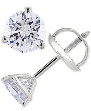 image of Certified 2 ct. t.w. Diamond Stud Earrings in 14k White or Yellow Gold