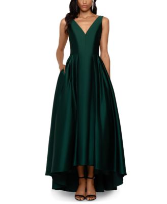 betsy and adam high low satin dress