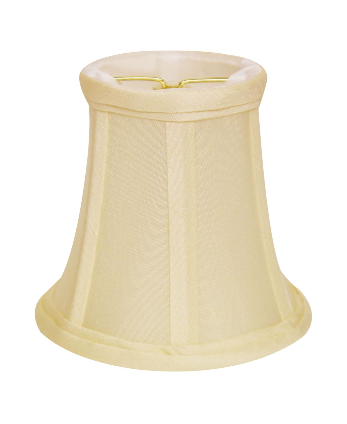 Cloth&Wire Slant Pure Silk Dupioni Chandelier Lampshade with Flame Clip - Off-white