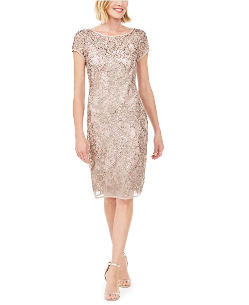 Connected Embellished Soutache Sheath Dress, Created For ...