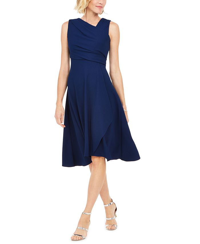 Adrianna Papell Asymmetrical Draped Dress - Macy's