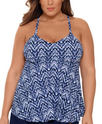 thumbnail image 2 of Hilor Women's Underwire Tankini Top Tummy Control Bathing Suits Sexy V Neck Crossover Swim Top 2 of 11