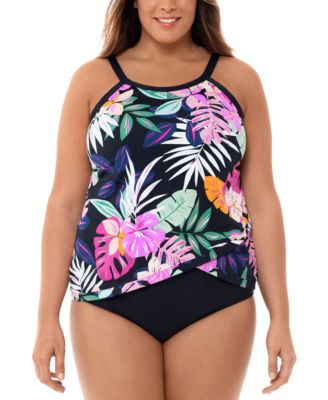 macy's plus size women's bathing suits
