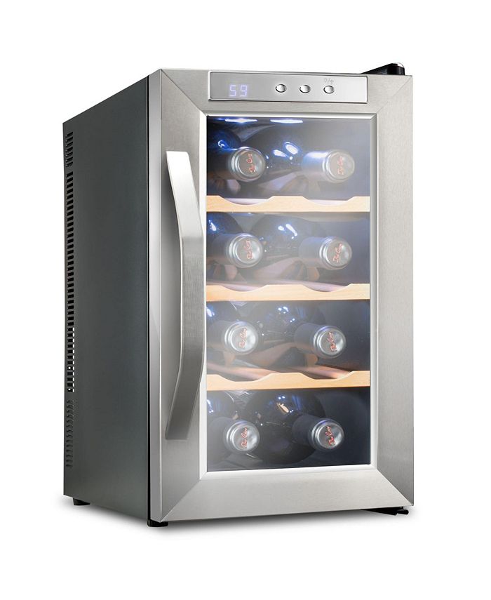 Ivation 8 Bottle Wine Cooler Stainless Steel with Wood Shelves Macy's
