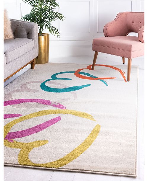 Jane Seymour Chain Of Hearts Jso002 White 8 X 10 Area Rug Reviews Rugs Macy S