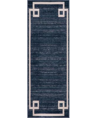 Lenox Hill Uptown Jzu005 Navy Blue 2'2" x 6' Runner Rug