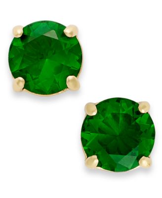 kate spade new york - Earrings, 12k Gold-Plated Clear Crystal Round Stud Earrings