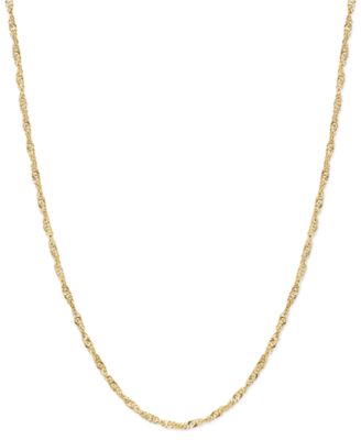 30" Singapore Chain Necklace (1-1/2mm) in 14k Gold