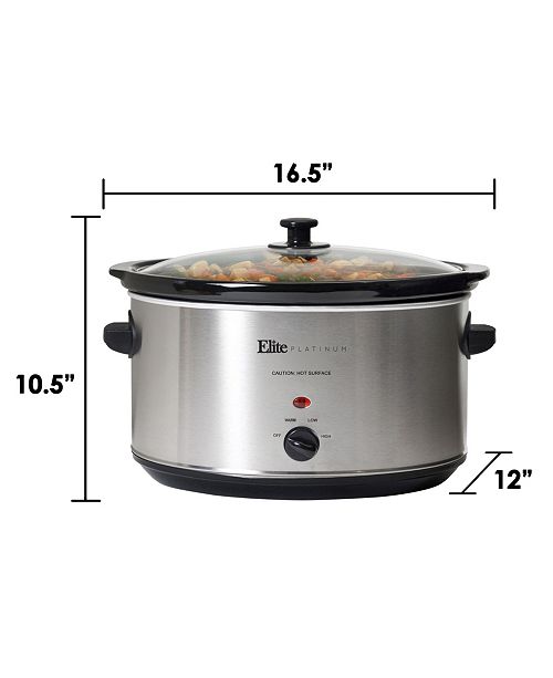 Elite by MaxiMatic Elite Platinum 8.5 Quart Stainless Steel Slow