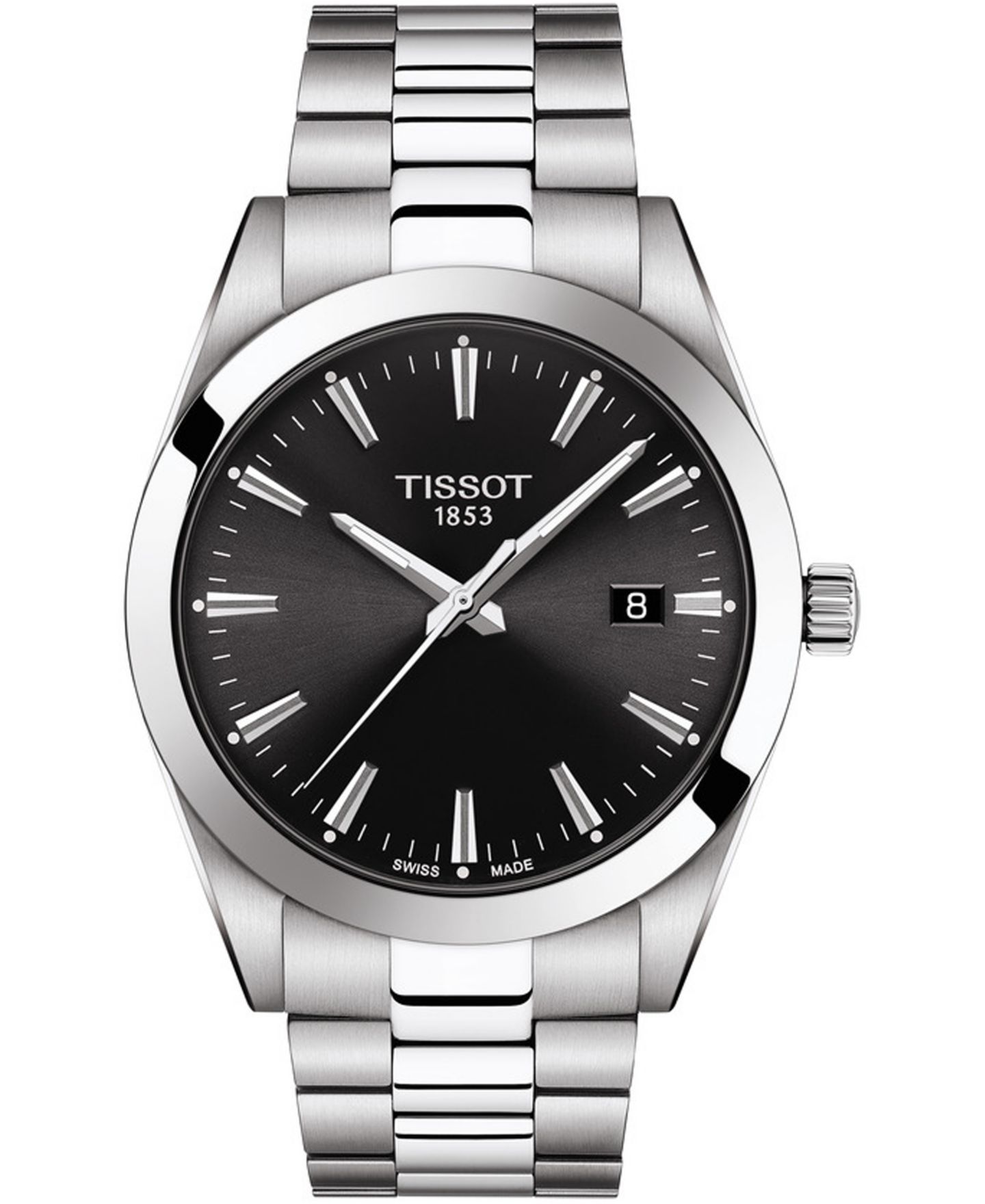 Мужские часы Tissot Swiss T-Classic Gentleman Stainless Steel Bracelet Watch Watch 40mm — фото 1