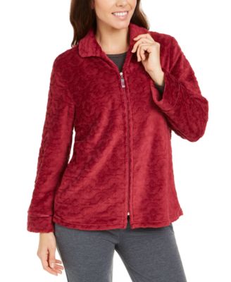 Miss Elaine Jacquard Fleece Bed Jacket - Macy's