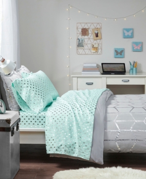 Intelligent Design Metallic Dot Twin Printed Sheet Set Bedding