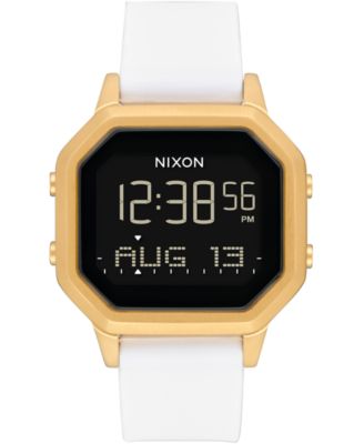 Nixon - Unisex Digital Siren Gray Silicone Strap Watch 36mm