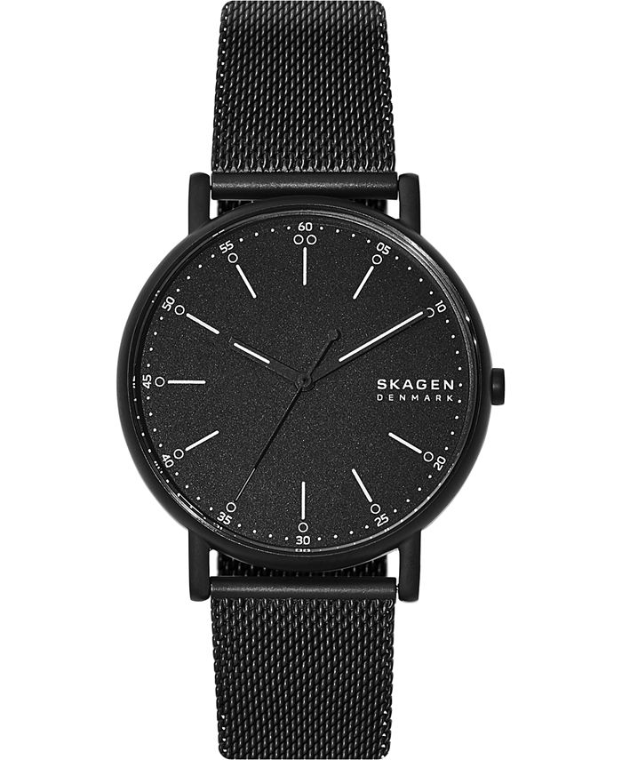Skagen Men's Signatur Black Stainless Steel Mesh Bracelet Watch 40mm ...