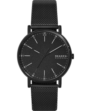 Skagen Men's Signatur Black Stainless Steel Mesh Bracelet Watch 40mm