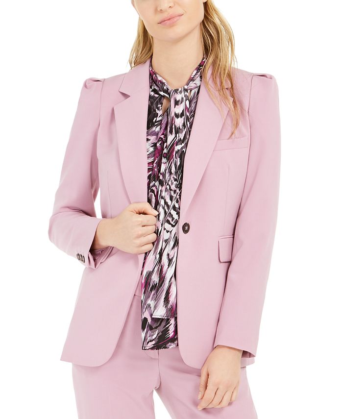 Bar III Puff-Shoulder One-Button Blazer, Created for Macy's & Reviews ...