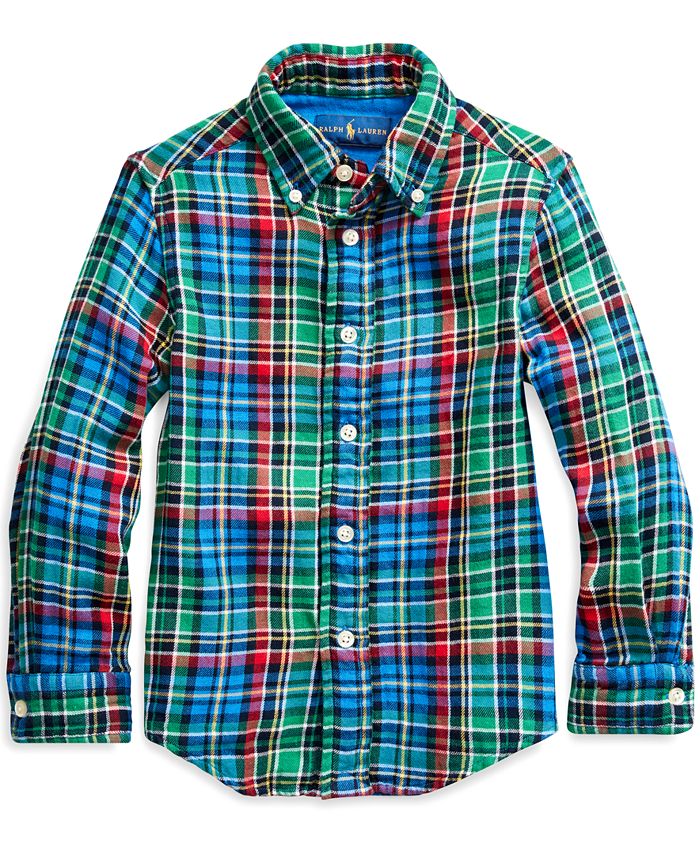 Polo Ralph Lauren Toddler Boys Plaid Cotton Twill Shirt, Created for