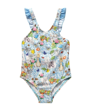 image of Beatrix Potter Baby Girls Scrapbook Print V-Back One Piece Swimsuit