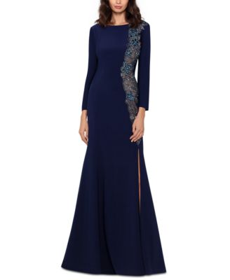 xscape embellished illusion gown