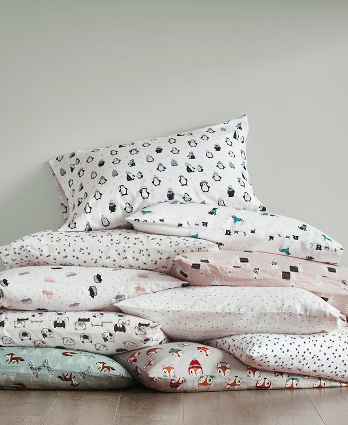 Intelligent Design Novelty Print Cotton Flannel Twin Sheet Set