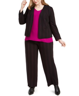 macy's plus size pant suits