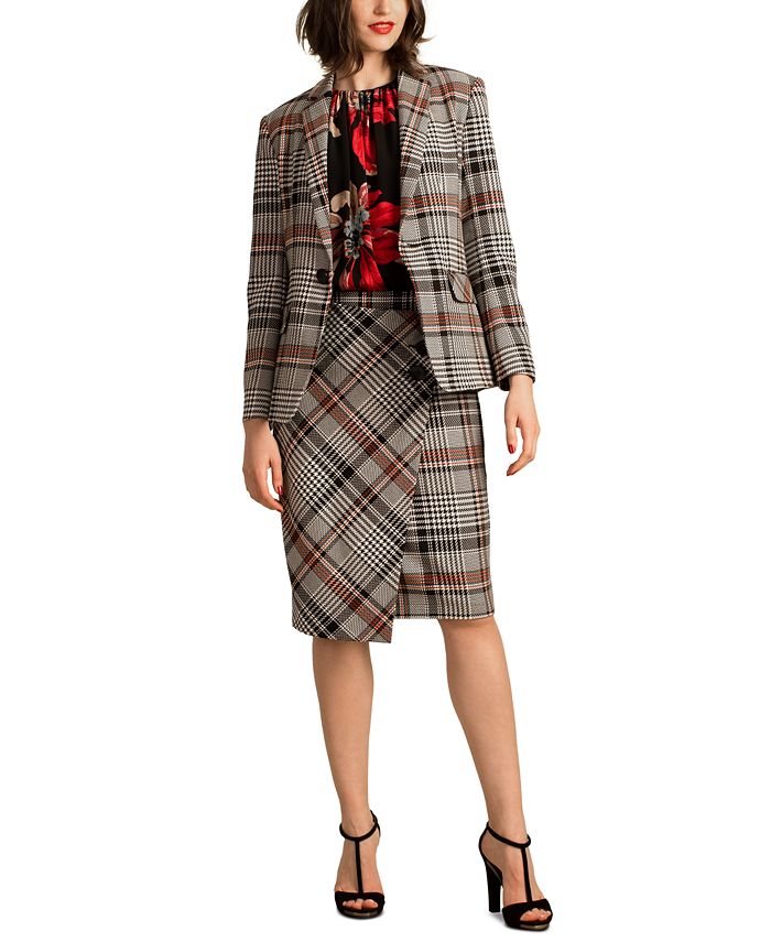 Trina Turk Habanero 2 Plaid Single Button Blazer Macy s